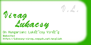 virag lukacsy business card